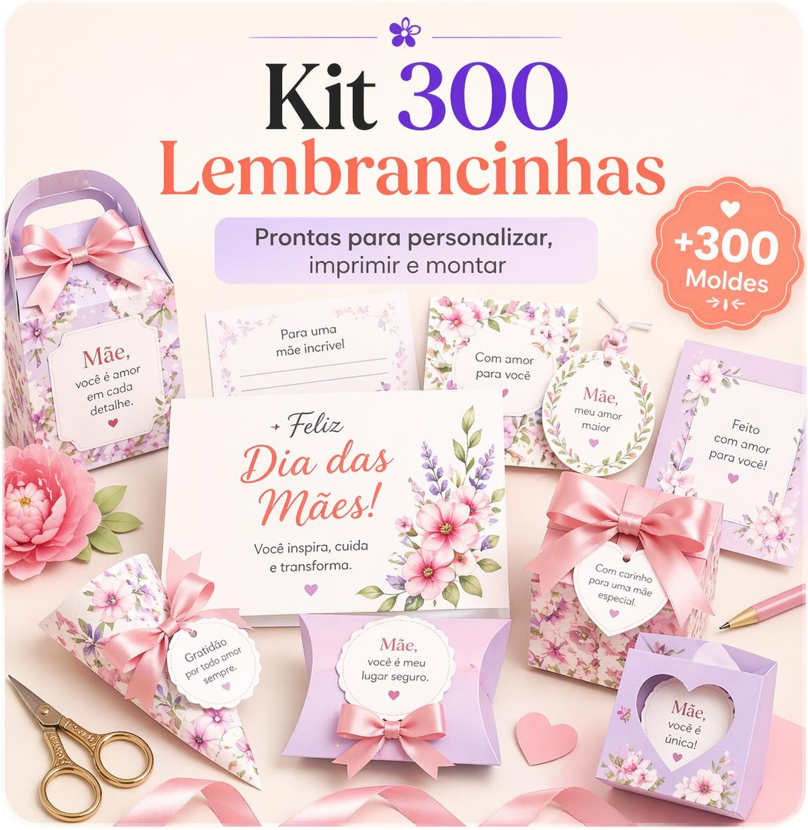 Kit de lembrancinhas para Dia das Mães